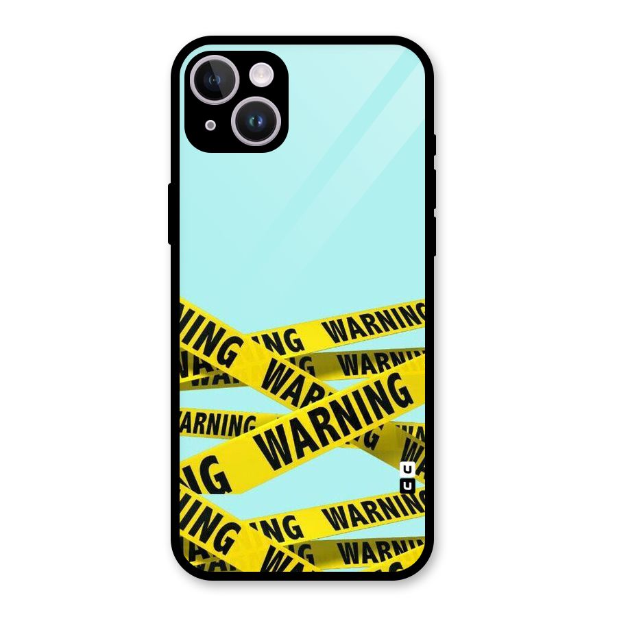 Warning Design Glass Back Case for iPhone 14 Plus