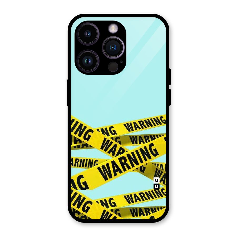 Warning Design Glass Back Case for iPhone 14 Pro