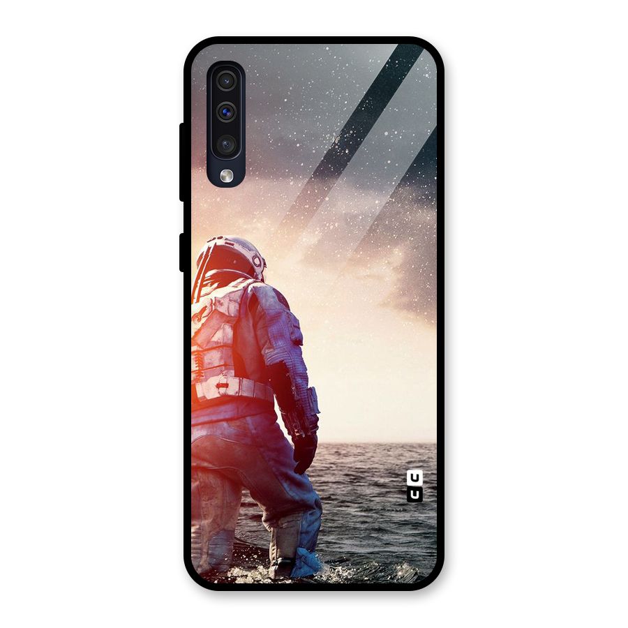 Water Astronaut Glass Back Case for Galaxy A50