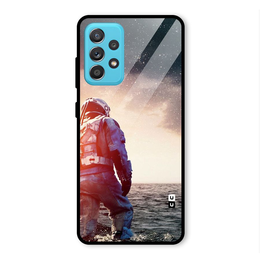 Water Astronaut Glass Back Case for Galaxy A52
