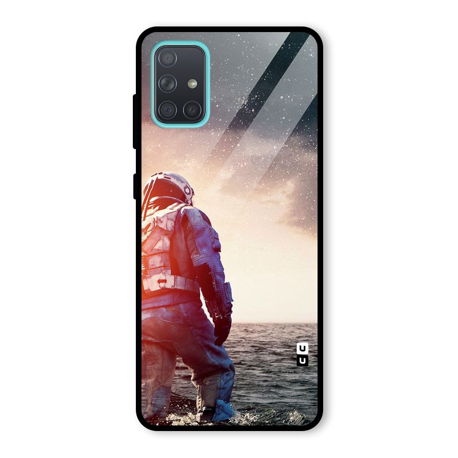 Water Astronaut Glass Back Case for Galaxy A71