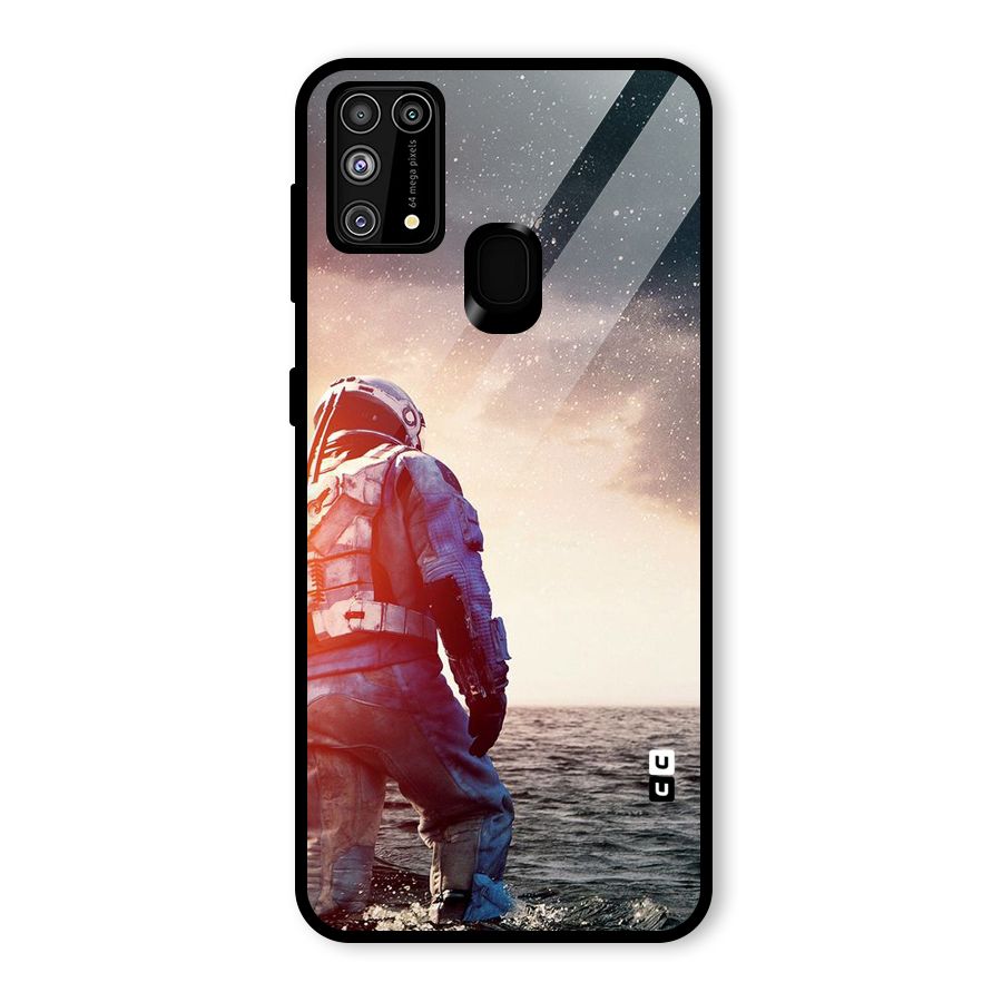 Water Astronaut Glass Back Case for Galaxy F41