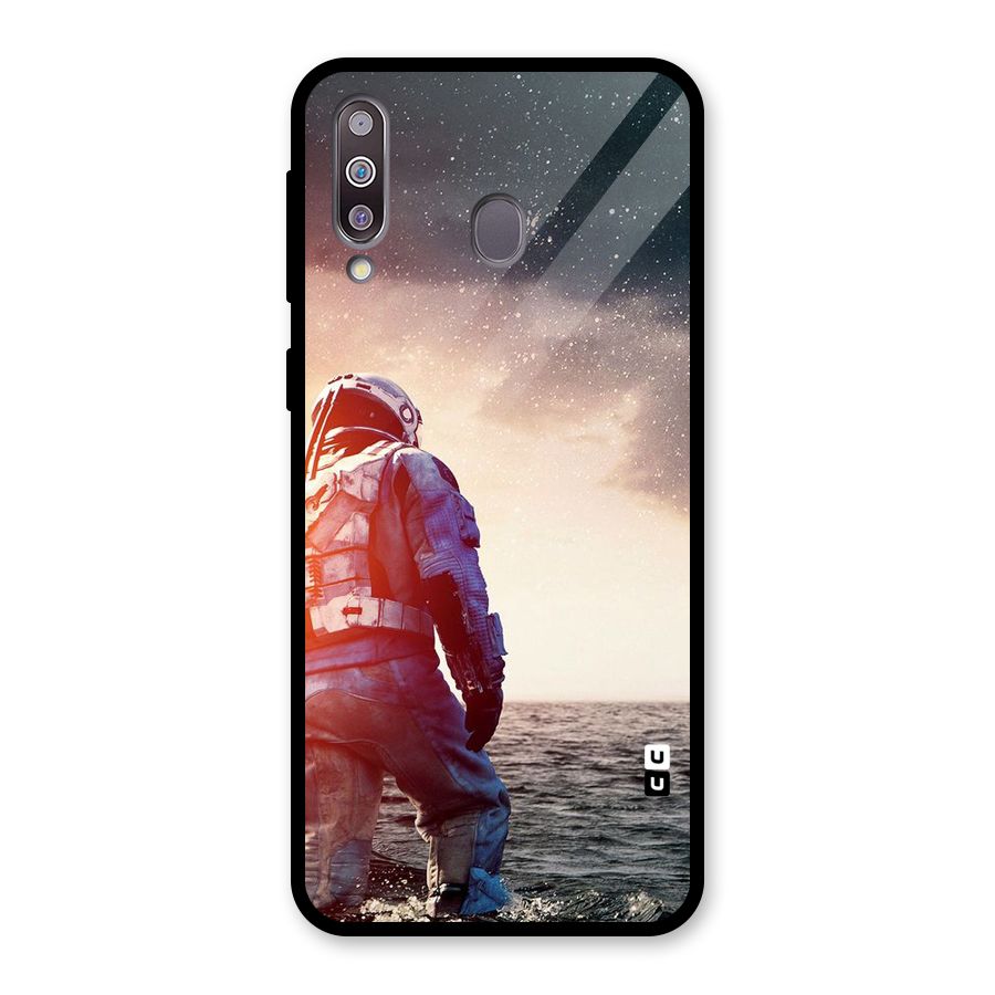 Water Astronaut Glass Back Case for Galaxy M30