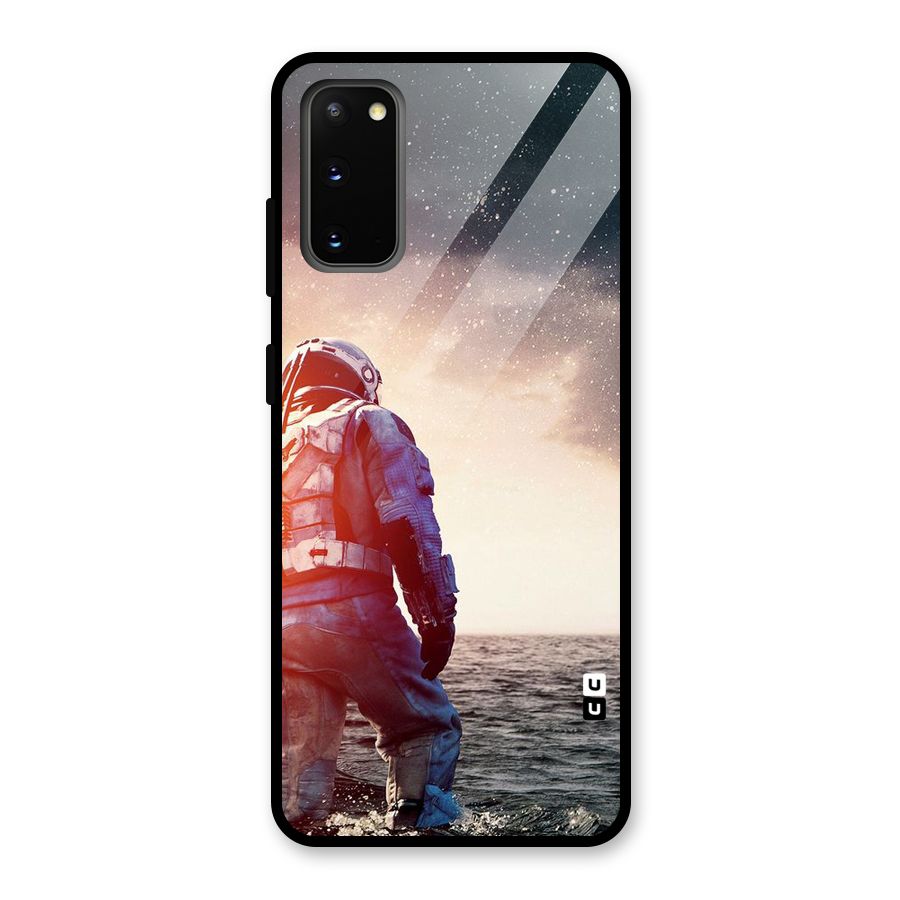 Water Astronaut Glass Back Case for Galaxy S20
