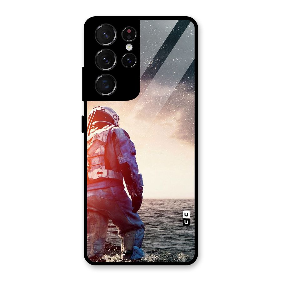 Water Astronaut Glass Back Case for Galaxy S21 Ultra 5G