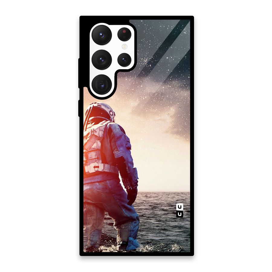 Water Astronaut Glass Back Case for Galaxy S22 Ultra 5G