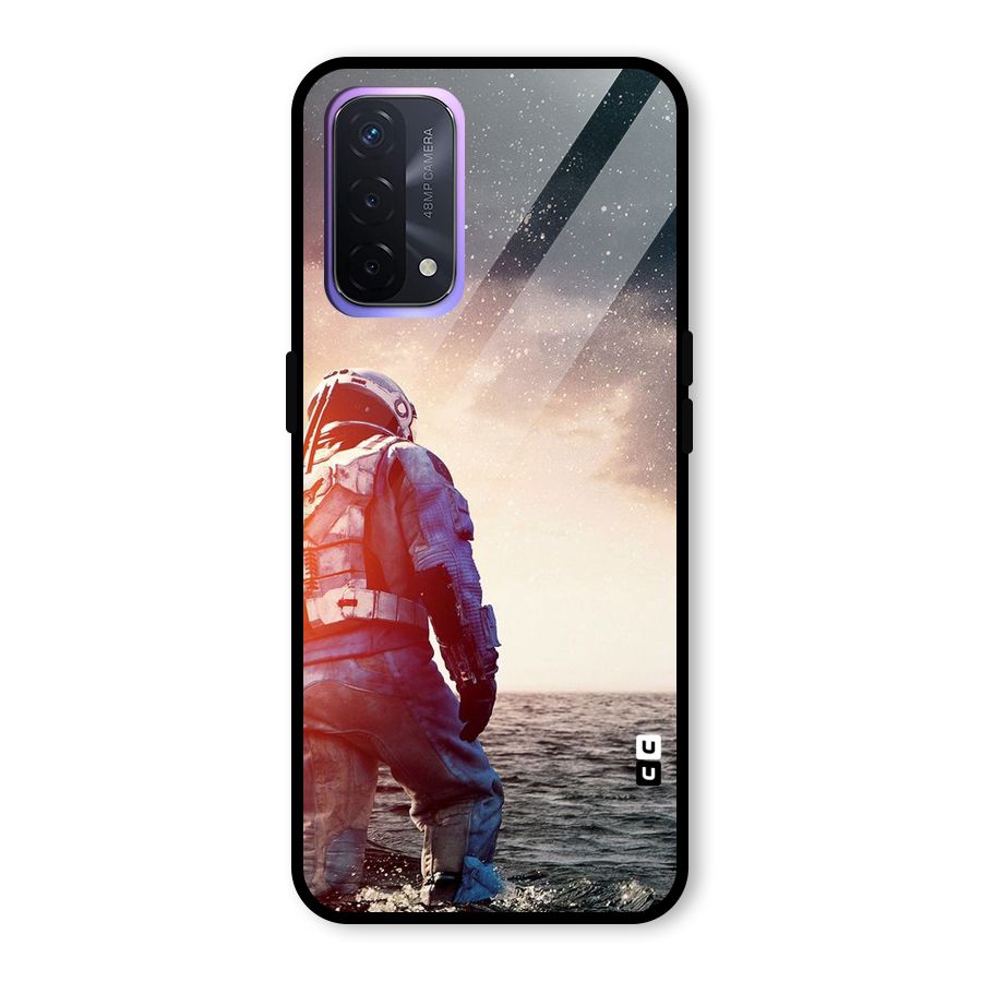 Water Astronaut Glass Back Case for Oppo A74 5G