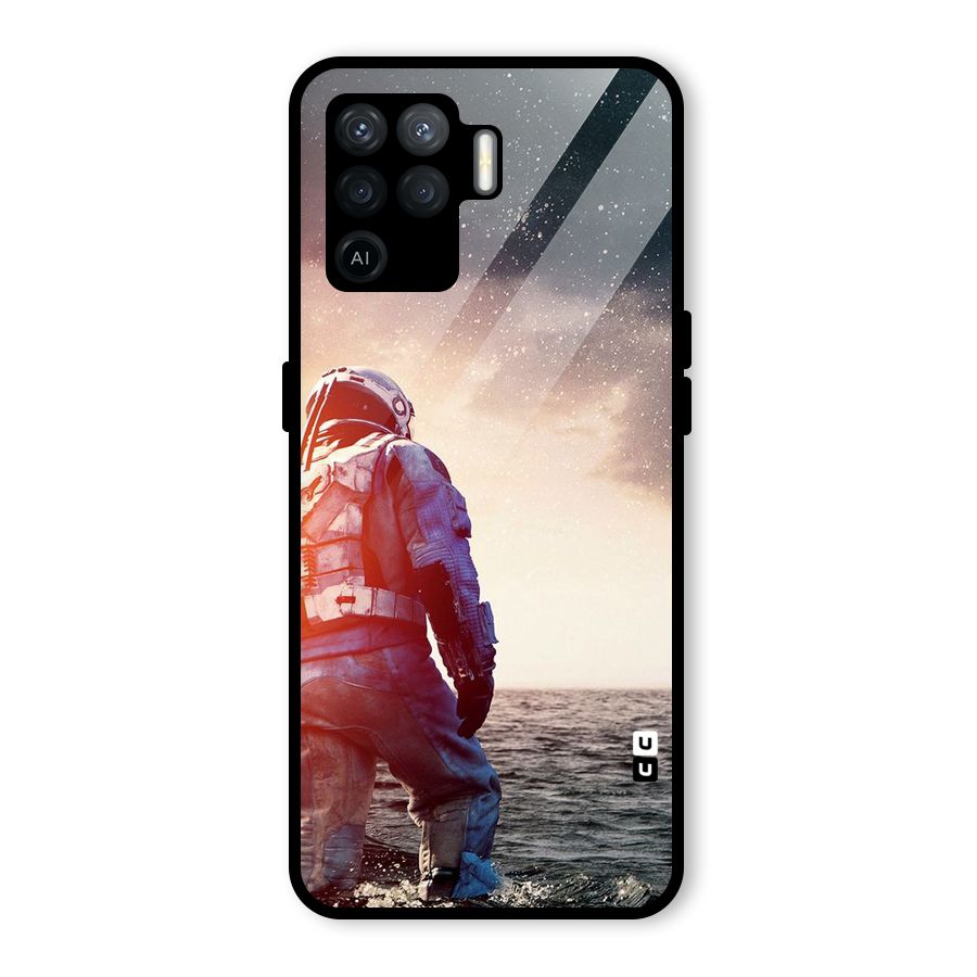 Water Astronaut Glass Back Case for Oppo F19 Pro