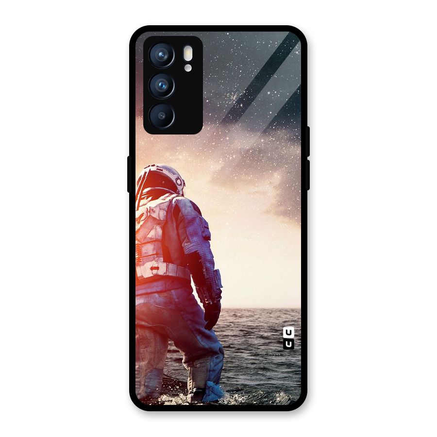Water Astronaut Glass Back Case for Oppo Reno6 5G