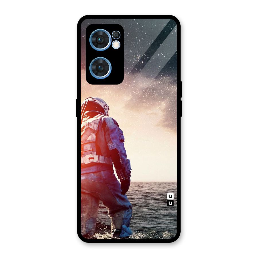 Water Astronaut Glass Back Case for Oppo Reno7 5G