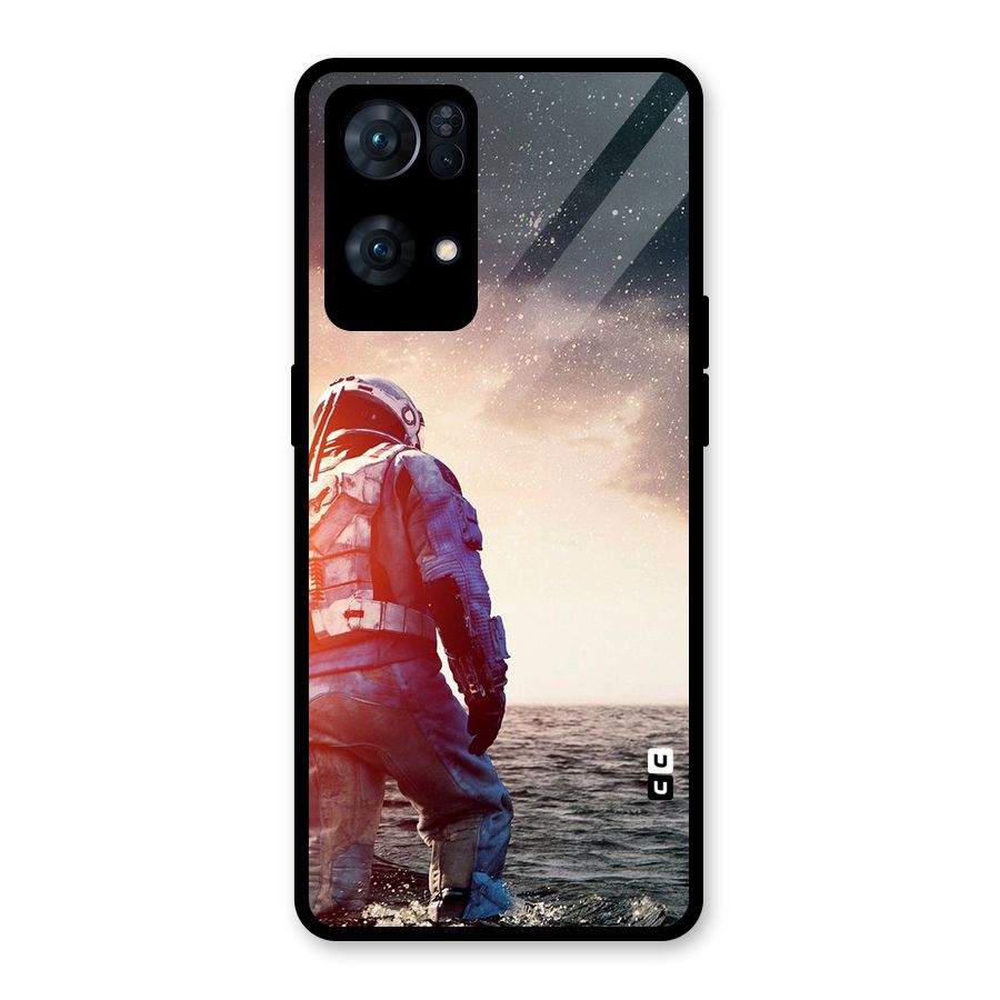 Water Astronaut Glass Back Case for Oppo Reno7 Pro 5G