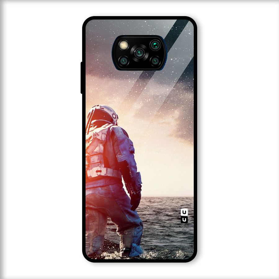 Water Astronaut Glass Back Case for Poco X3
