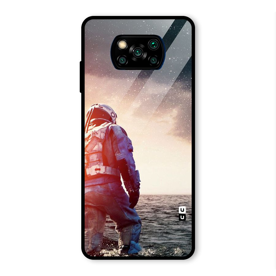 Water Astronaut Glass Back Case for Poco X3 Pro