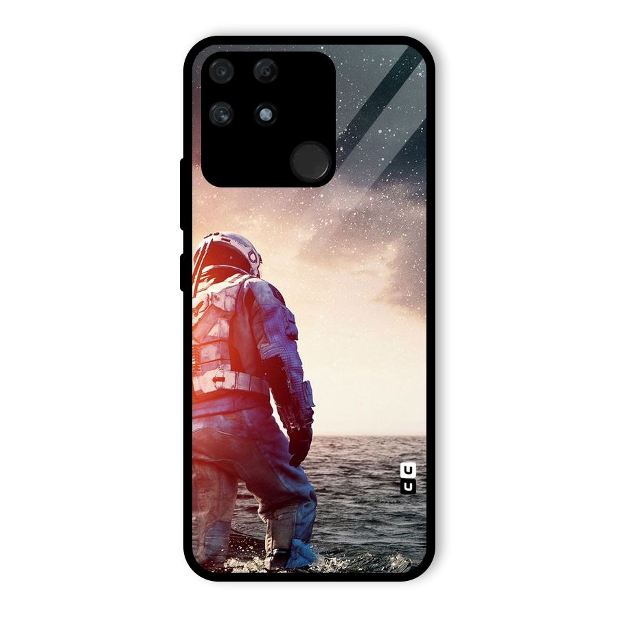 Water Astronaut Glass Back Case for Realme Narzo 50A