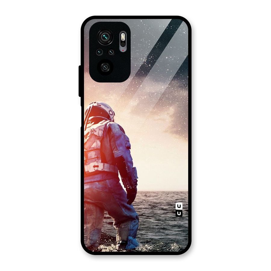 Water Astronaut Glass Back Case for Redmi Note 10S