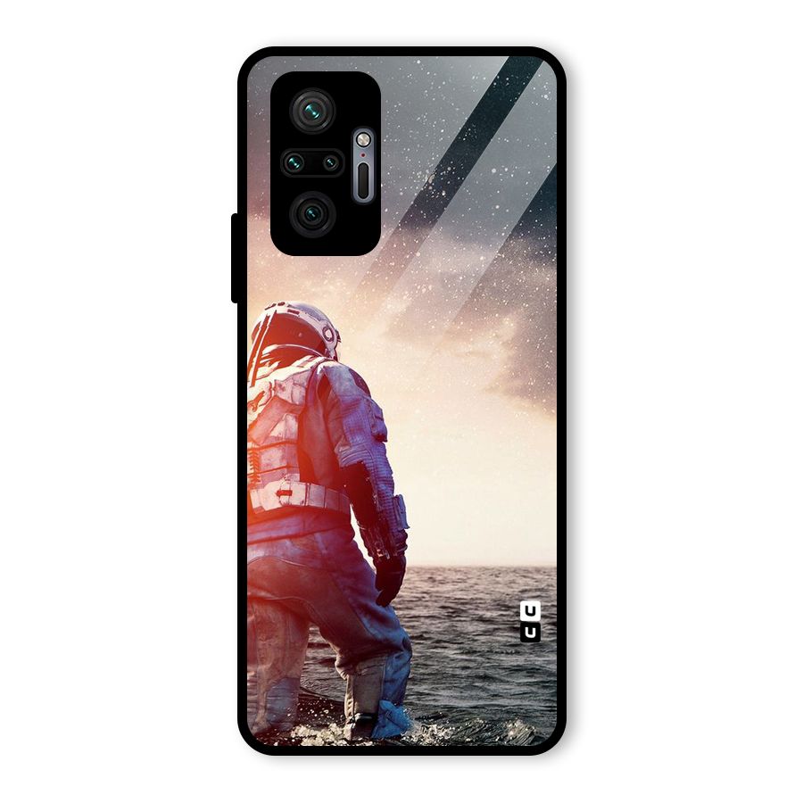 Water Astronaut Glass Back Case for Redmi Note 10 Pro Max