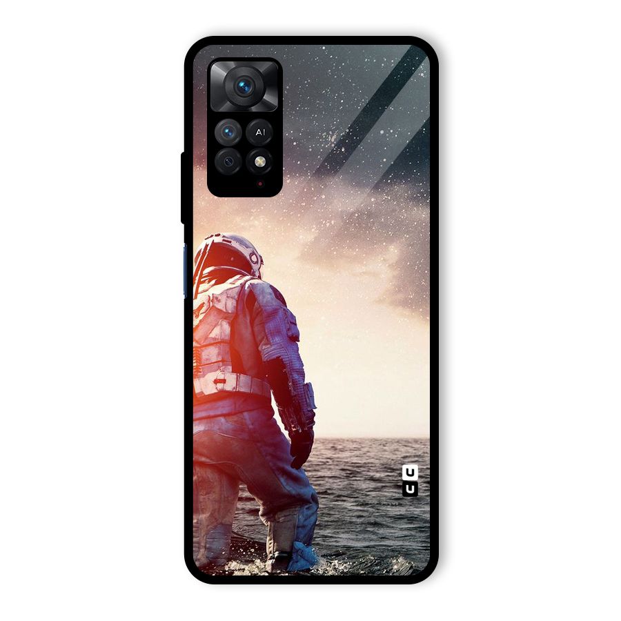 Water Astronaut Glass Back Case for Redmi Note 11 Pro