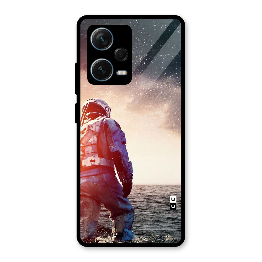 Water Astronaut Glass Back Case for Redmi Note 12 Pro Plus 5G