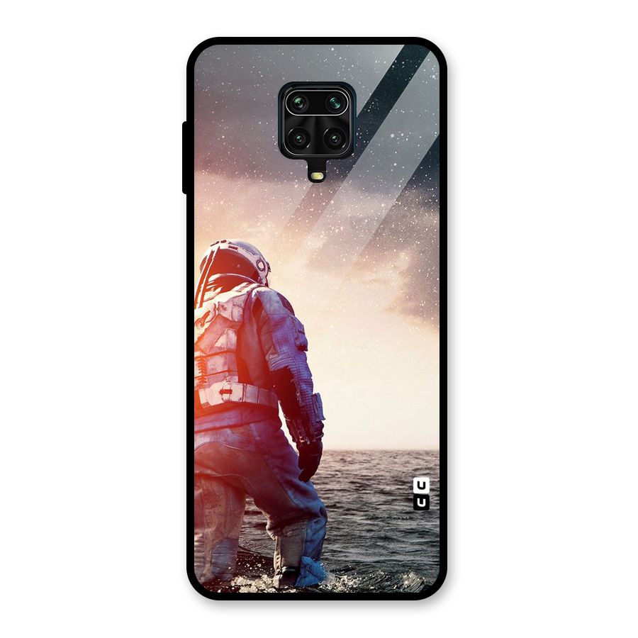 Water Astronaut Glass Back Case for Redmi Note 9 Pro