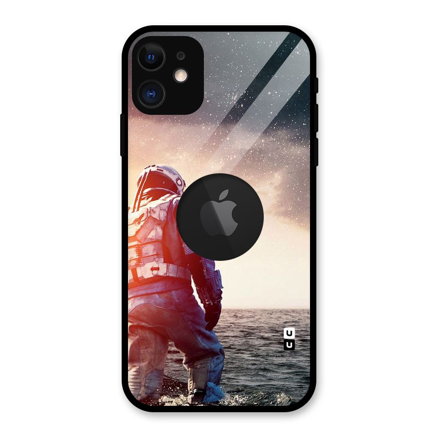 Water Astronaut Glass Back Case for iPhone 11 Logo Cut