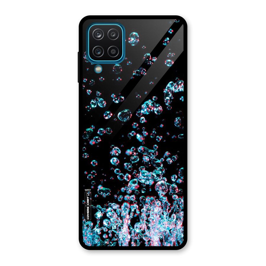 Water Droplets Glass Back Case for Galaxy A12
