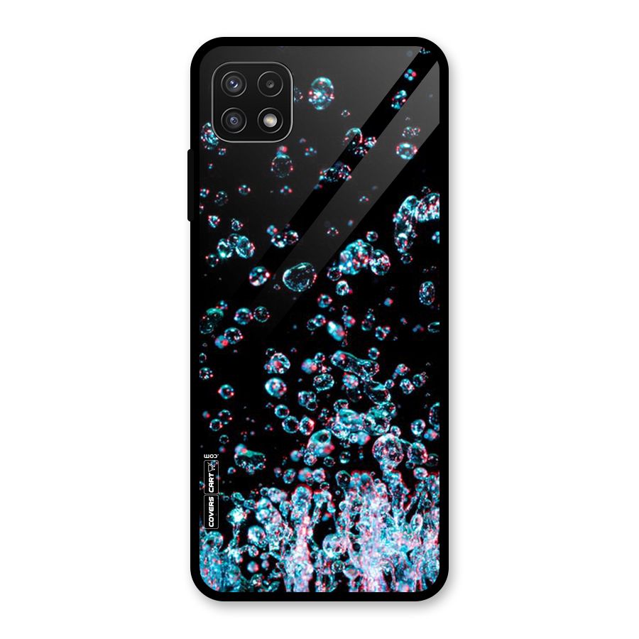 Water Droplets Glass Back Case for Galaxy A22 5G