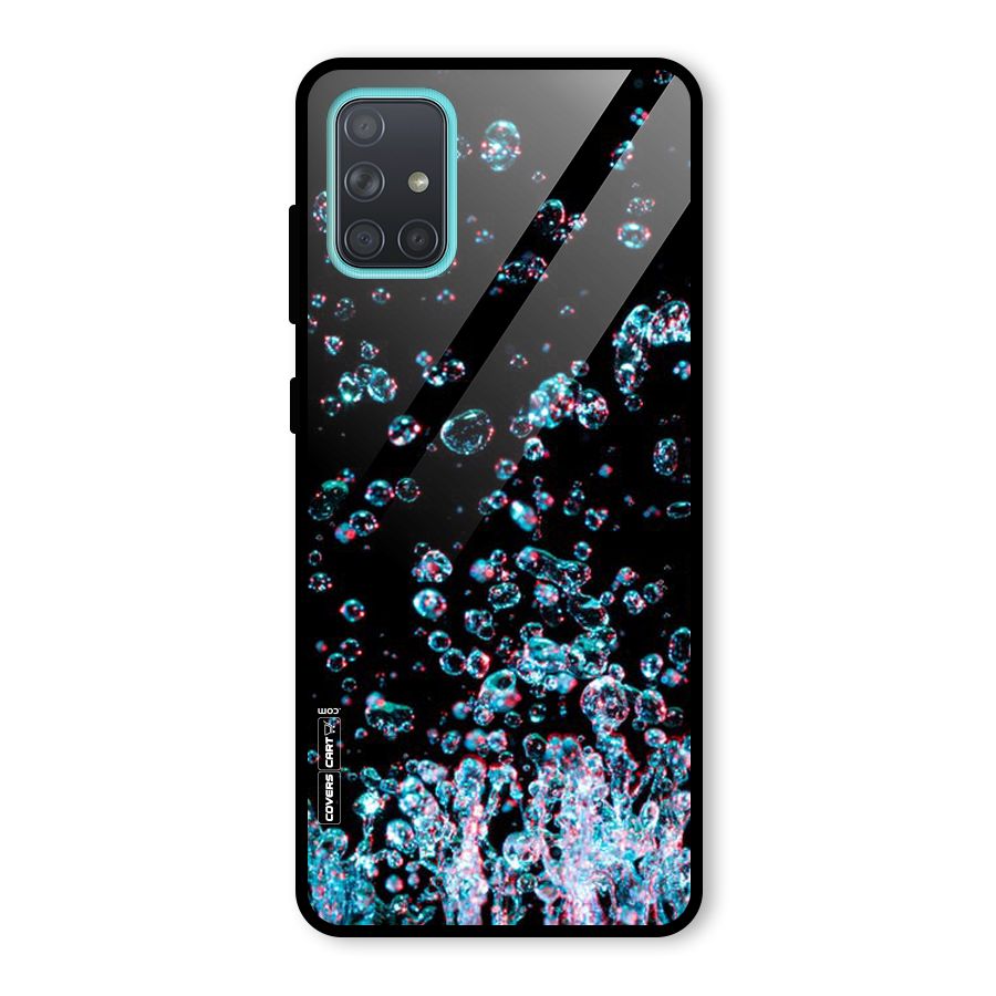 Water Droplets Glass Back Case for Galaxy A71