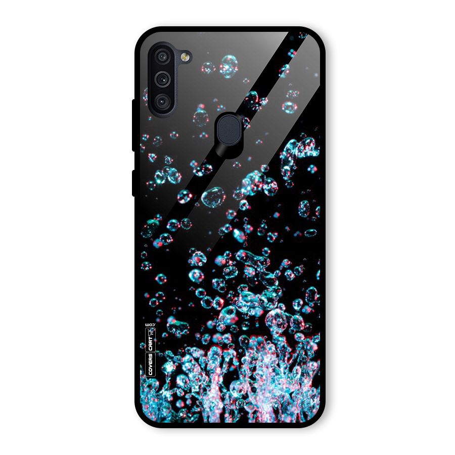 Water Droplets Glass Back Case for Galaxy M11