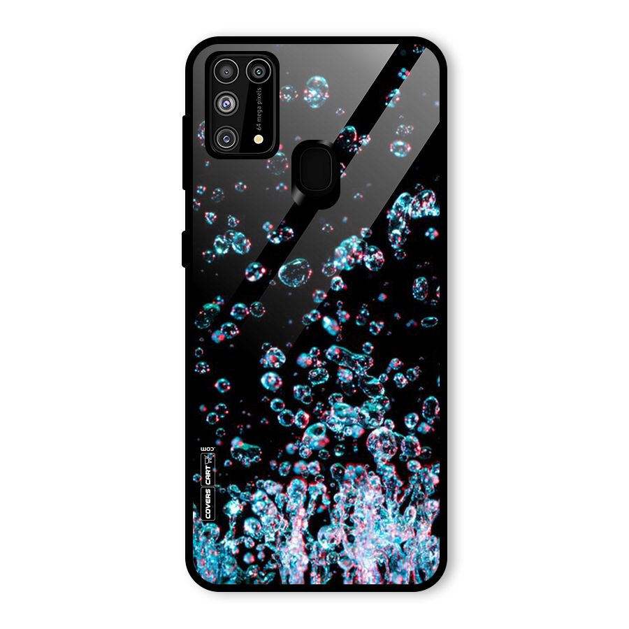 Water Droplets Glass Back Case for Galaxy M31