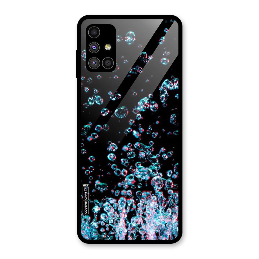 Water Droplets Glass Back Case for Galaxy M51