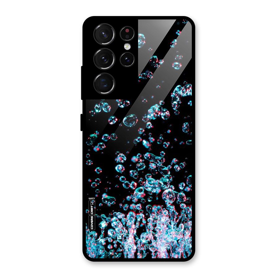 Water Droplets Glass Back Case for Galaxy S21 Ultra 5G