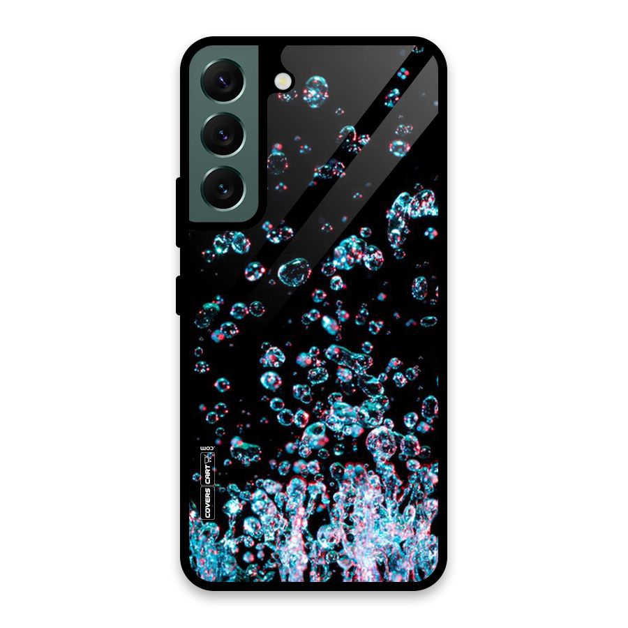 Water Droplets Glass Back Case for Galaxy S22 5G