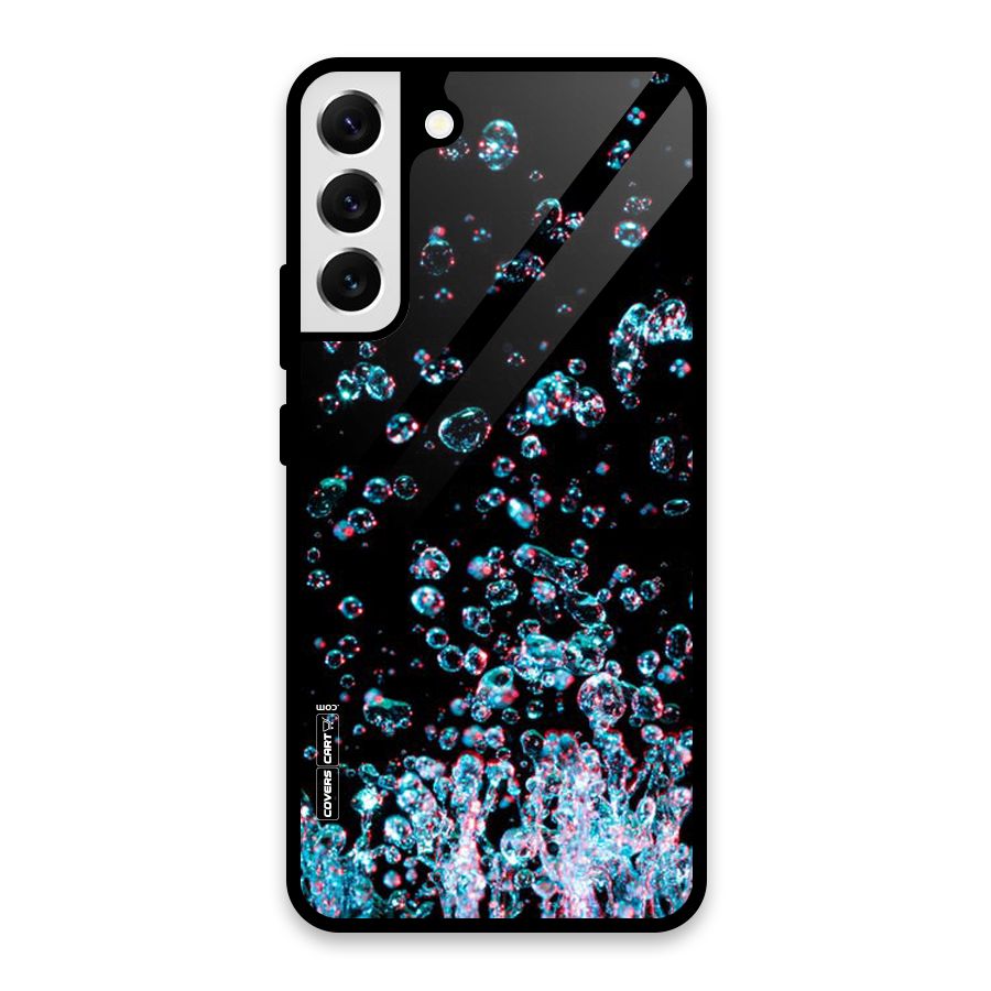 Water Droplets Glass Back Case for Galaxy S22 Plus 5G