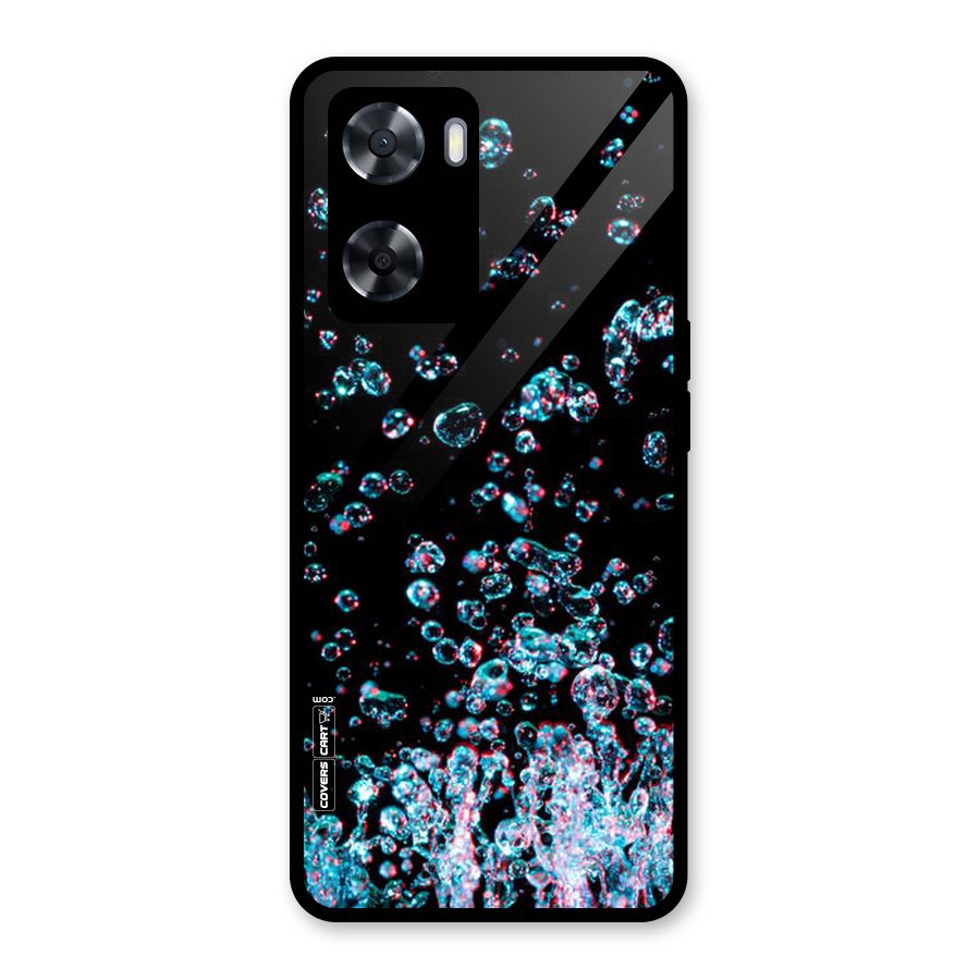Water Droplets Glass Back Case for Oppo A57 2022