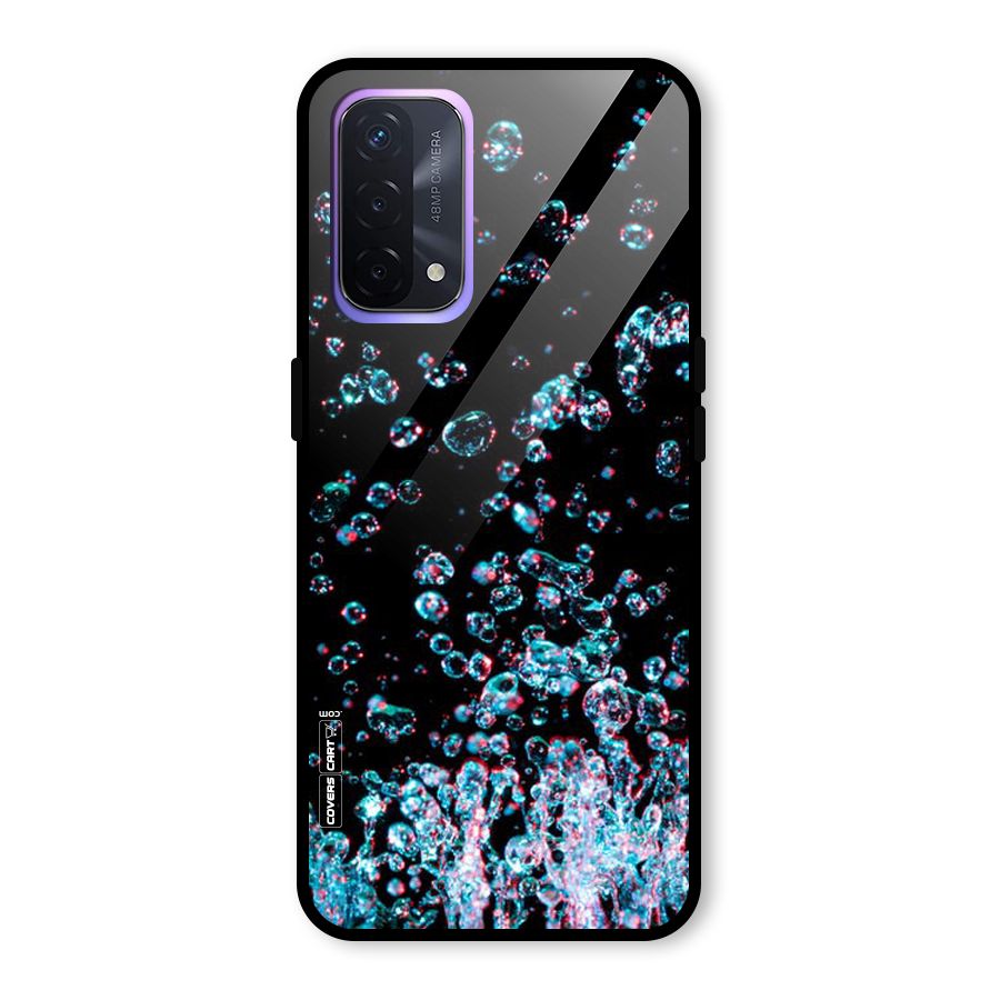 Water Droplets Glass Back Case for Oppo A74 5G