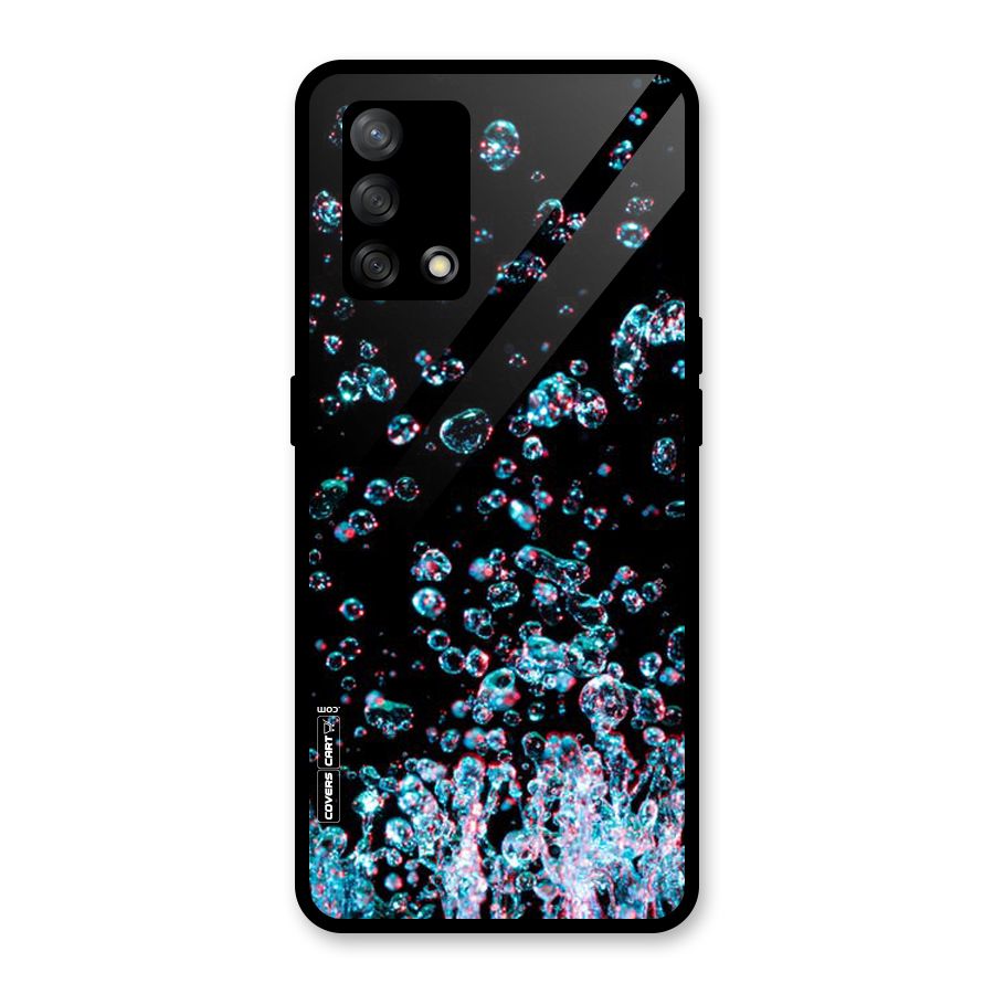 Water Droplets Glass Back Case for Oppo F19s
