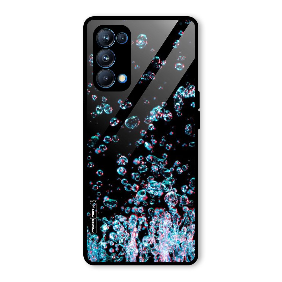 Water Droplets Glass Back Case for Oppo Reno5 Pro 5G