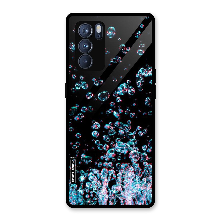Water Droplets Glass Back Case for Oppo Reno6 Pro 5G