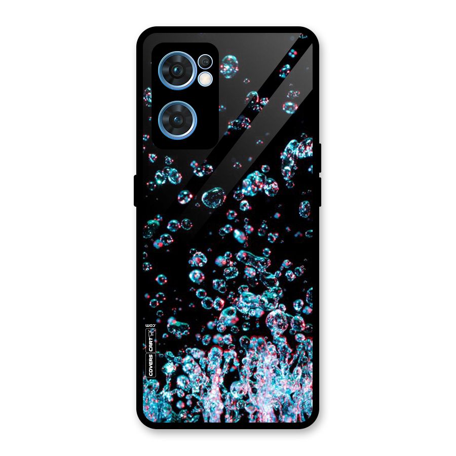 Water Droplets Glass Back Case for Oppo Reno7 5G