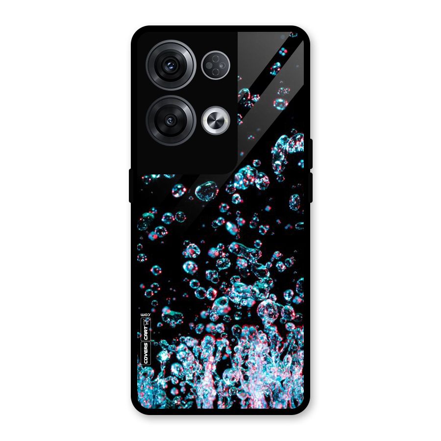 Water Droplets Glass Back Case for Oppo Reno8 Pro 5G