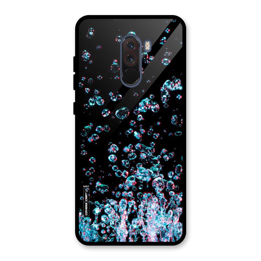 Water Droplets Glass Back Case for Poco F1