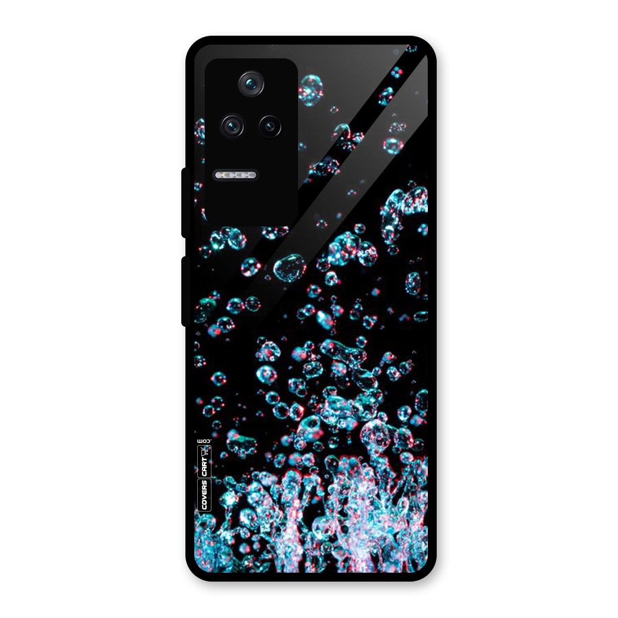 Water Droplets Glass Back Case for Poco F4 5G