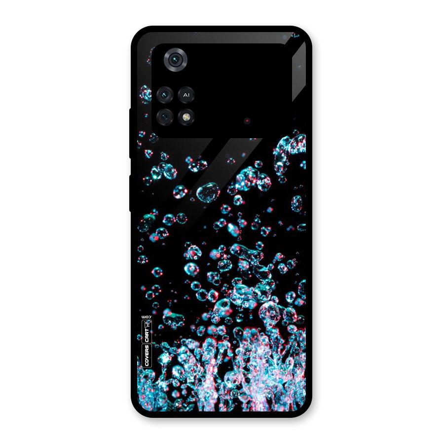 Water Droplets Glass Back Case for Poco M4 Pro 4G
