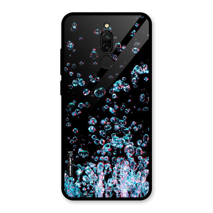 Water Droplets Glass Back Case for Redmi 8