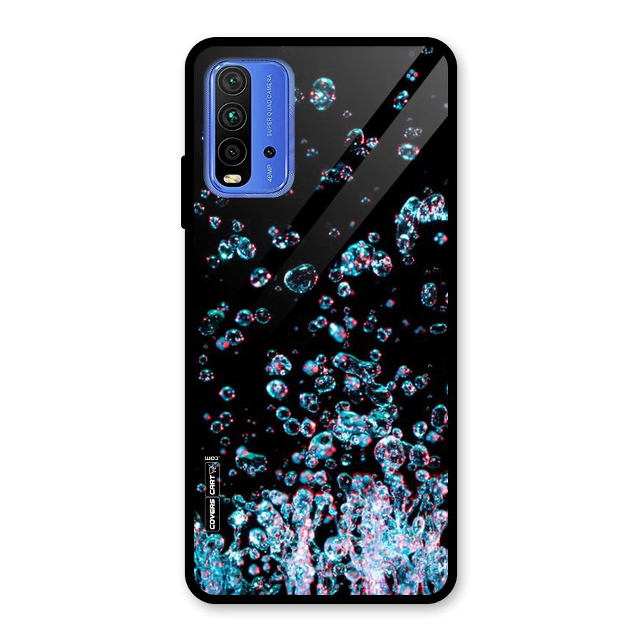 Water Droplets Glass Back Case for Redmi 9 Power