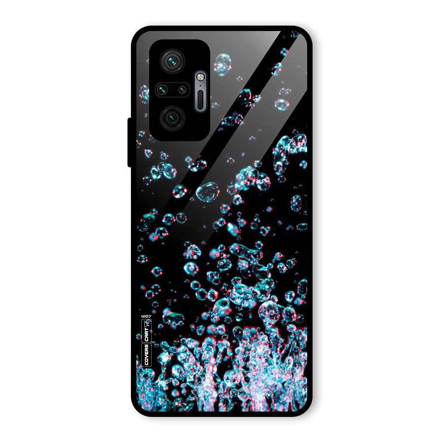 Water Droplets Glass Back Case for Redmi Note 10 Pro