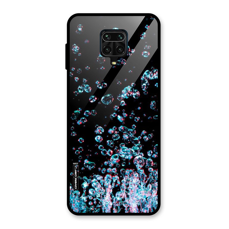 Water Droplets Glass Back Case for Redmi Note 9 Pro