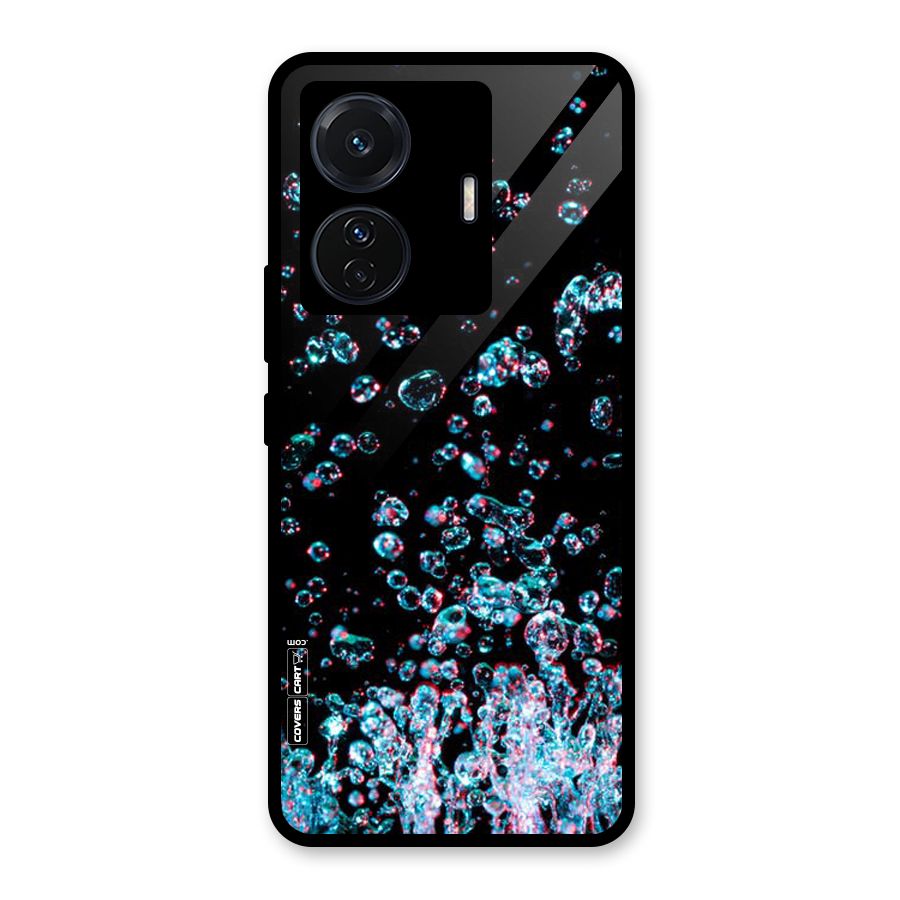 Water Droplets Glass Back Case for Vivo T1 Pro