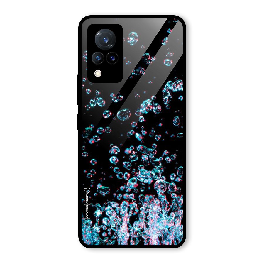 Water Droplets Glass Back Case for Vivo V21 5G