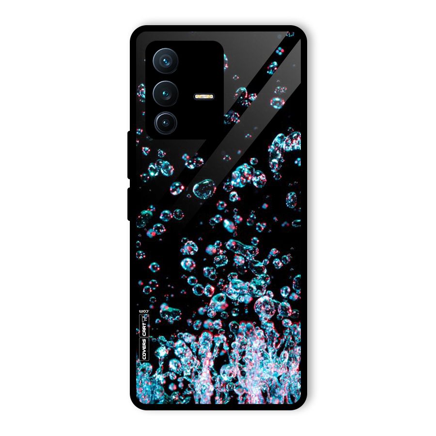 Water Droplets Glass Back Case for Vivo V23 Pro